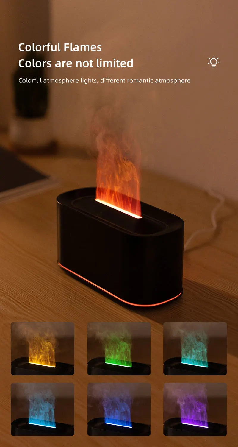 Diffusore Di Aromaterapia Con Effetto Fiamma E Nebbia Fredda Umidificatore Silenzioso Per Casa E Camera Da Letto