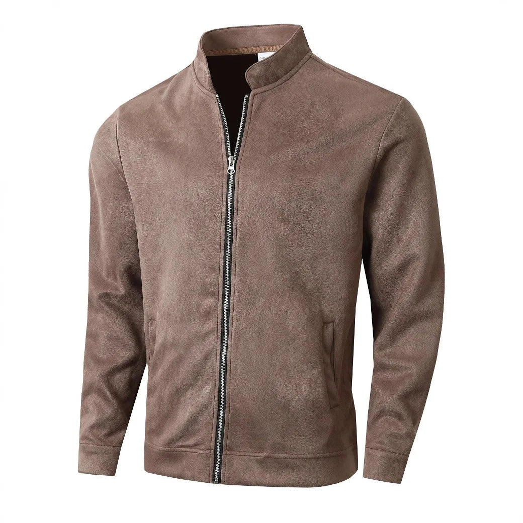 Giacca Uomo Slim Fit Colletto Coreano Autunno Inverno Casual Business Con Cerniera