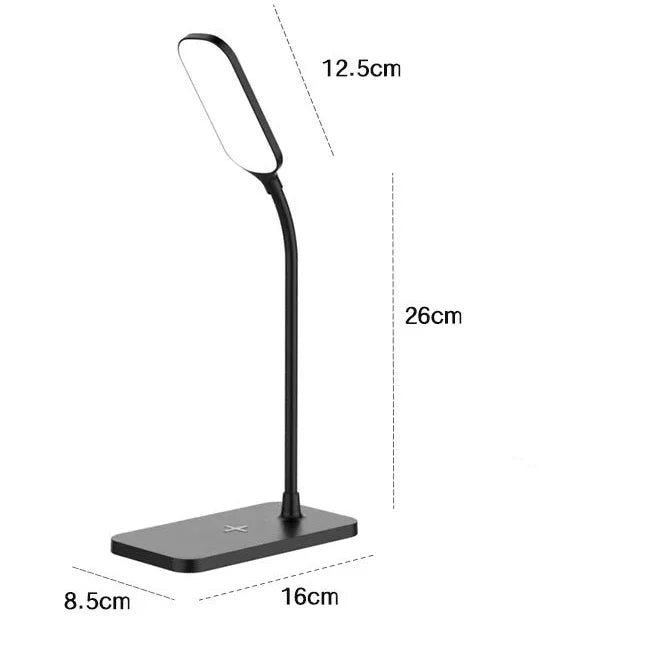 Lampada Da Scrivania LED Con Ricarica Wireless E Porta USB Dimmerabile Touch Luce Notturna Per Lettura E Giochi A Casa