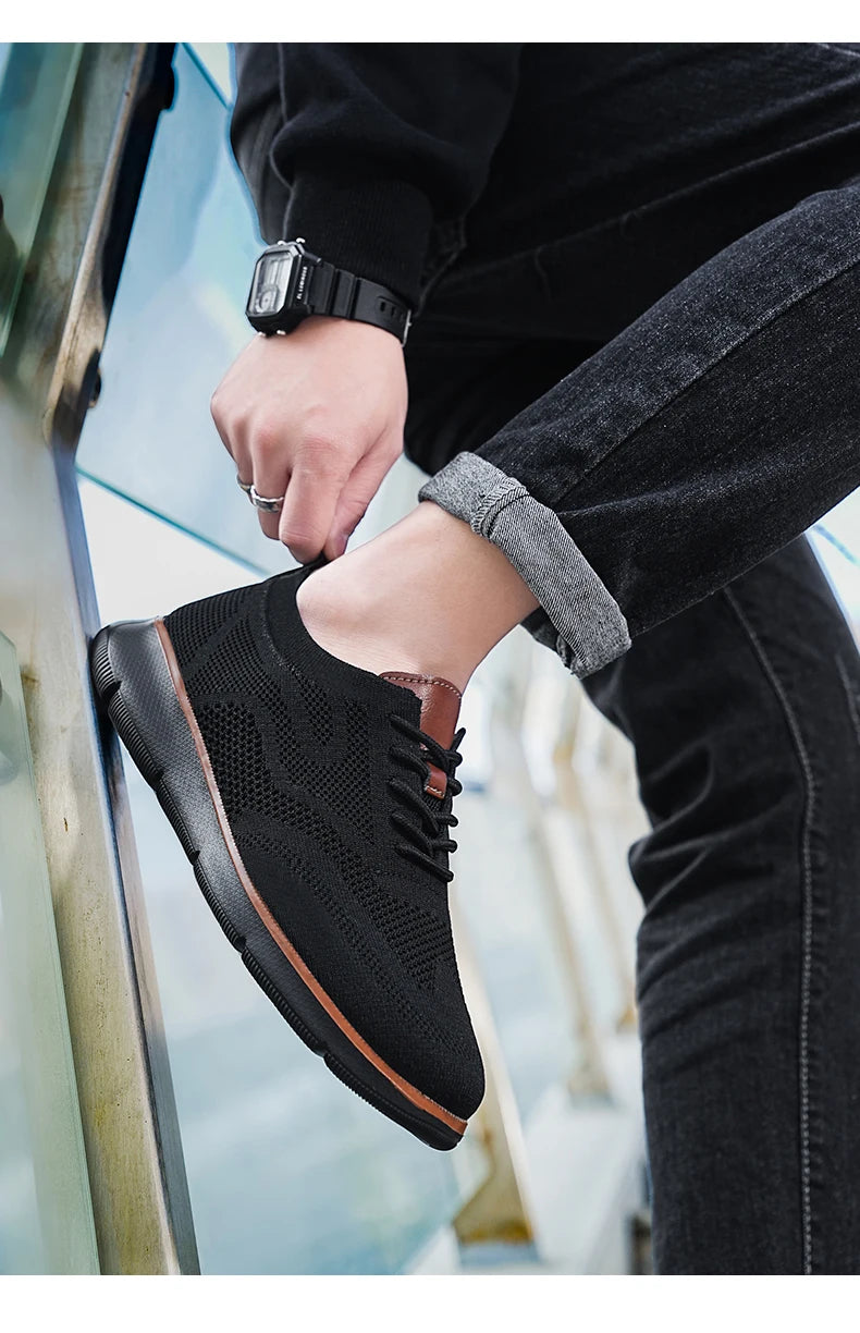 Scarpe Casual Da Uomo Traspiranti Con Cuscino Oxfords Comode Per Abito Formale In Maglia Plus Size