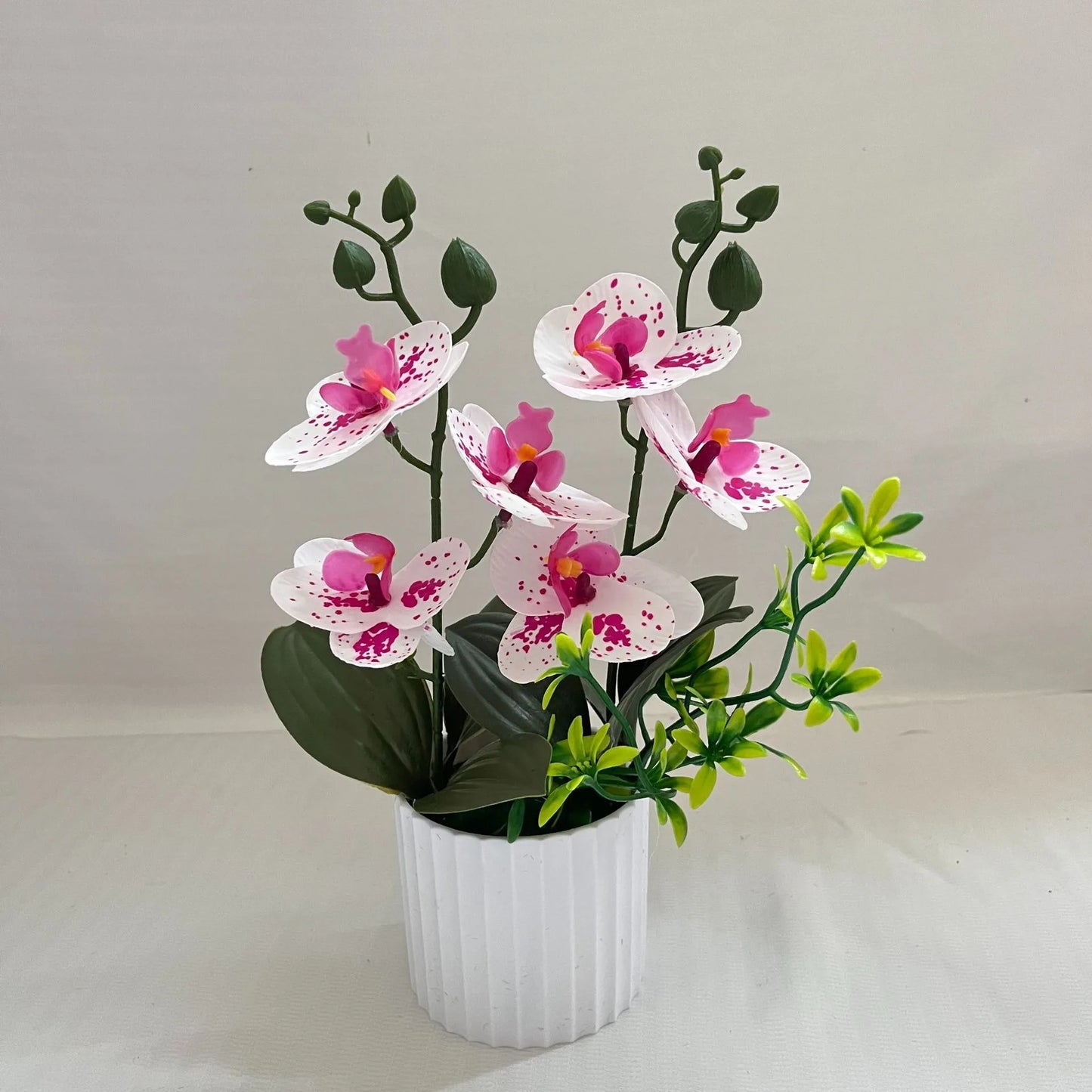 Doppio Pacchetto Farfalle Orchidee Artificiali Con 6 Fiori Verde Realistico Per Piante In Vaso Decorazione Interni