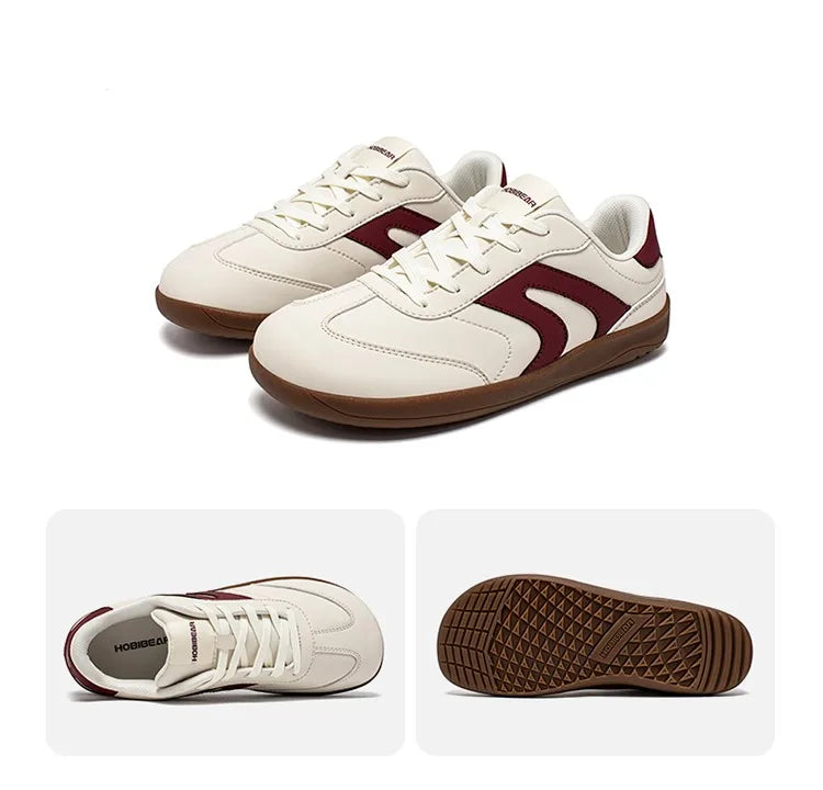 Hobibear Scarpe A Punta Larga Sneakers Unisex In Pelle Artificiale Zero Drop Retrò Per Uomo E Donna