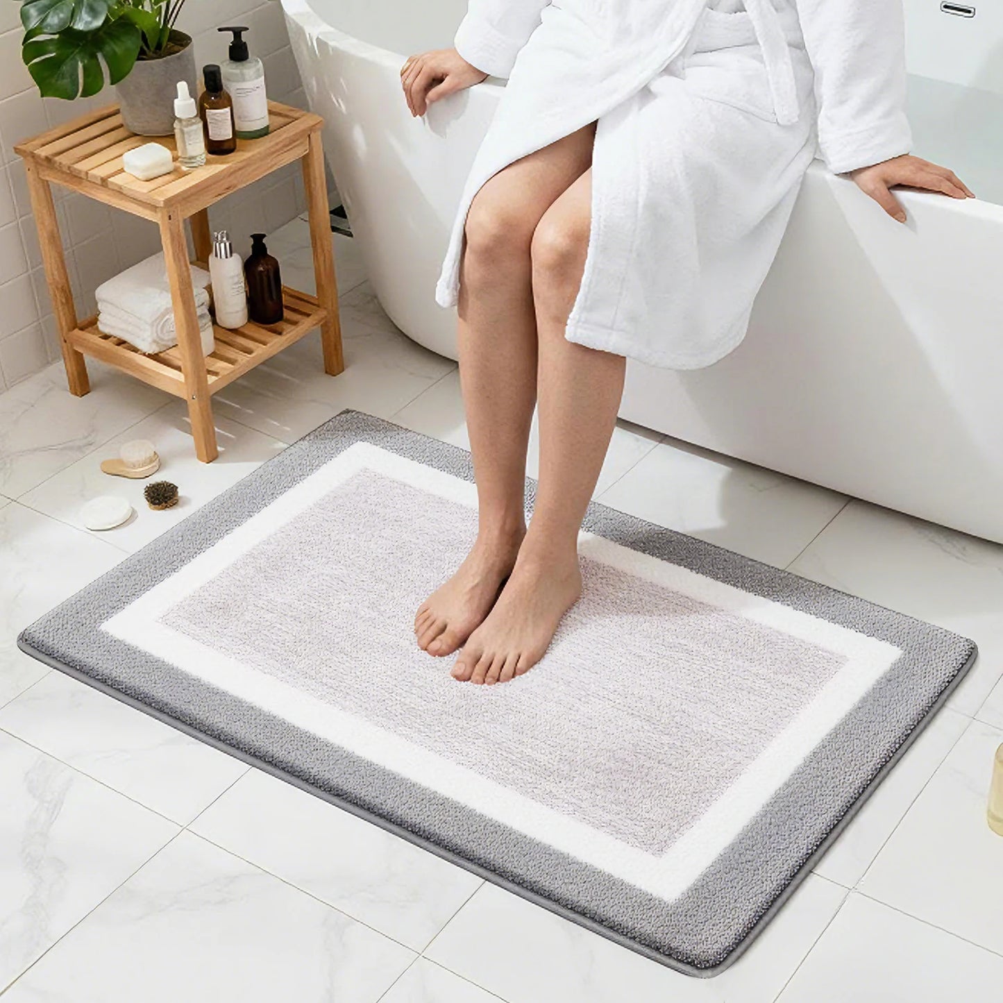 Tappetini Da Bagno In Microfibra Antiscivolo Morbidi E Assorbenti Lavabili In Lavatrice Con Asciugatura Rapida Set