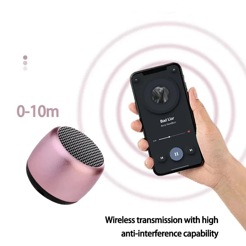 M1 Mini Altoparlante Bluetooth Portatile in Metallo con Subwoofer Integrato e Audio Wireless