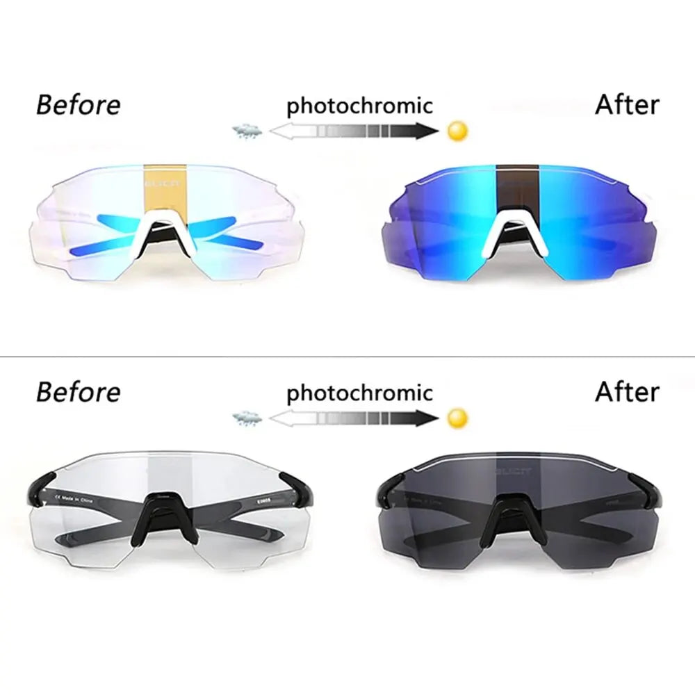 Occhiali da Ciclismo Polarizzati Fotocromatici UV400 per Uomo e Donna da Bici da Strada MTB Occhiali da Sole