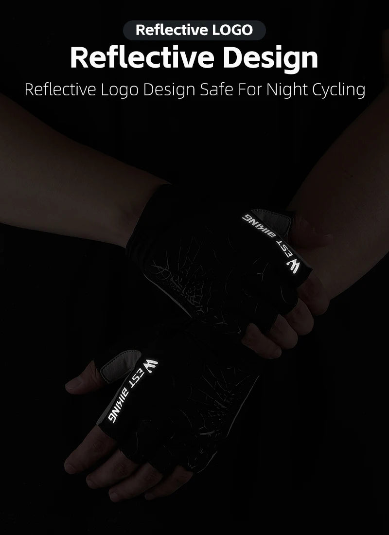 West Biking Guanti da Ciclismo Mezze Dita Con Motivo Ragni Cool Spider Estivo MTB Guanti da Strada Touch Screen
