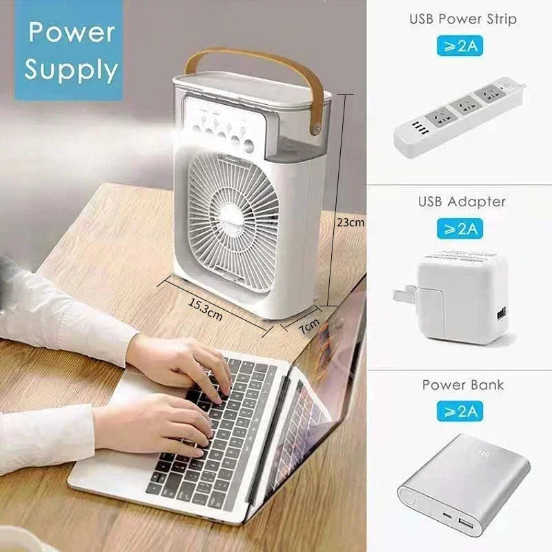 Ventilatore 3 In 1 Condizionatore D Aria Portatile Domestico Umidificatore LED Luce Notturna Per Ufficio Casa