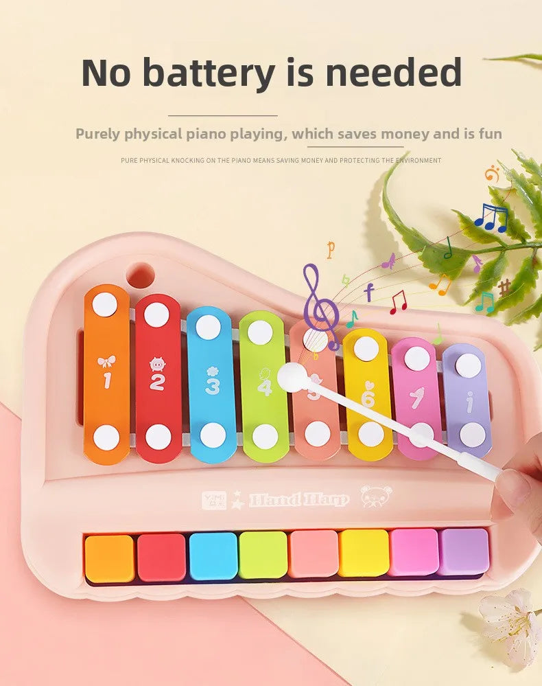 Xilofono Pianoforte 8 Note Giocattolo Musicale Educativo 2 In 1 Con Mazze Per Neonati Strumento Montessori Per Bambini