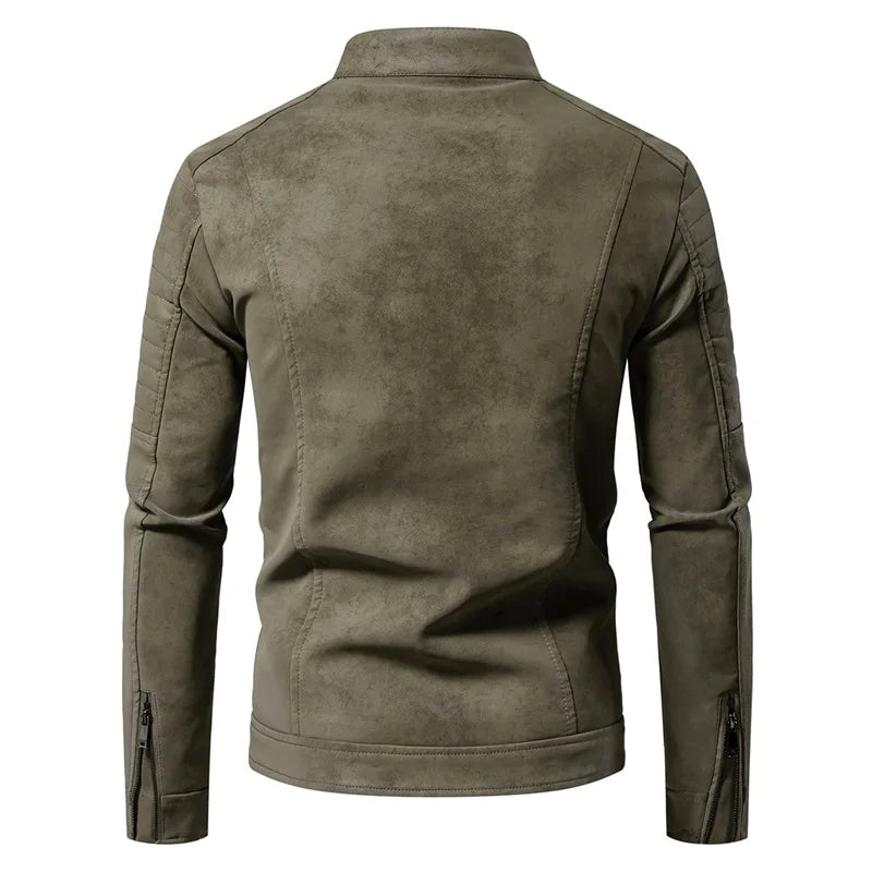 Cappotto Da Uomo Antivento Traspirante Autunno Inverno Giacca Casual Pelle Retrò Colletto Coreano Versatile