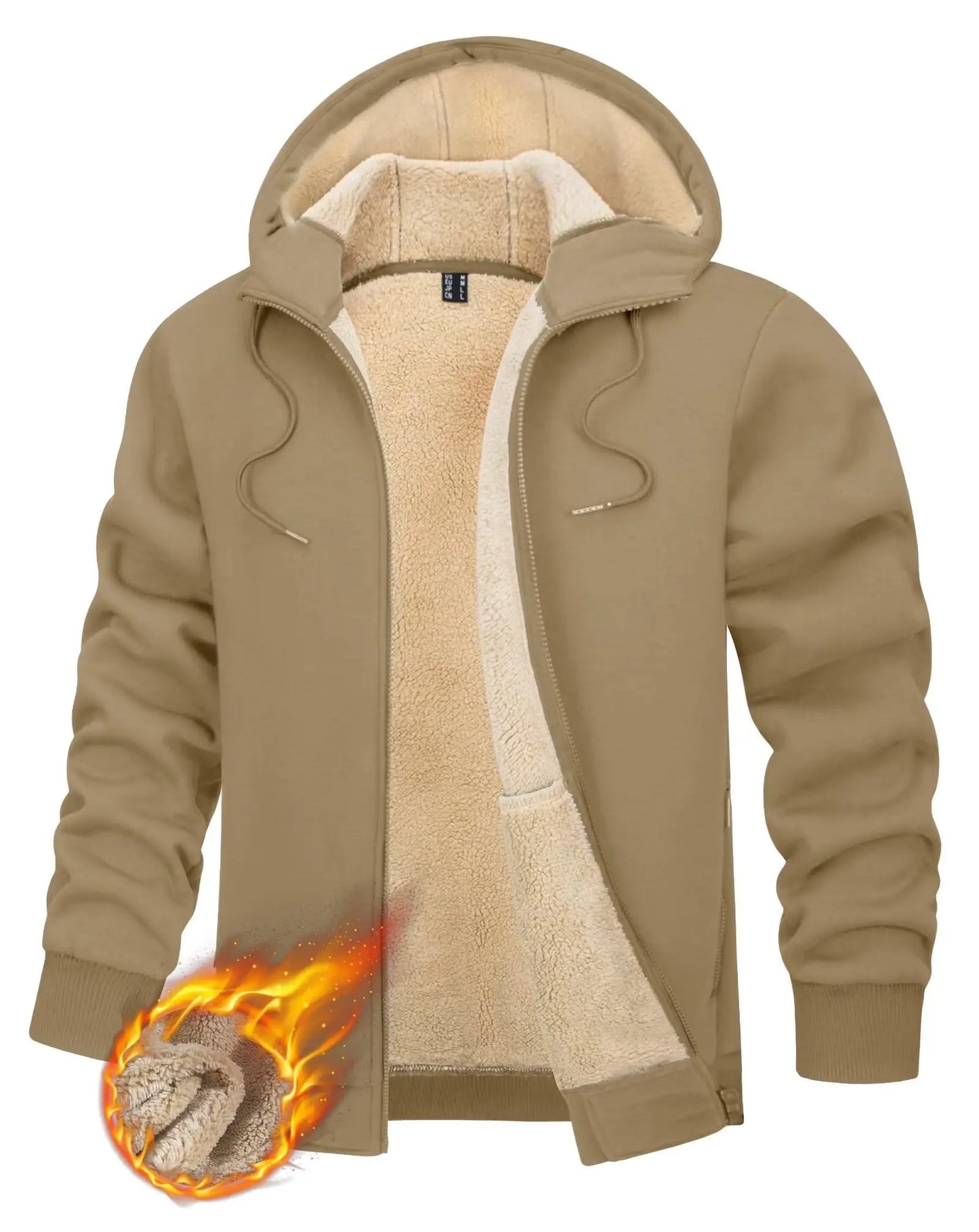 Tacvasen Felpa Con Cappuccio In Pile Sherpa Da Uomo Invernale Antivento Con Zip Capispalla Casual Sportivo
