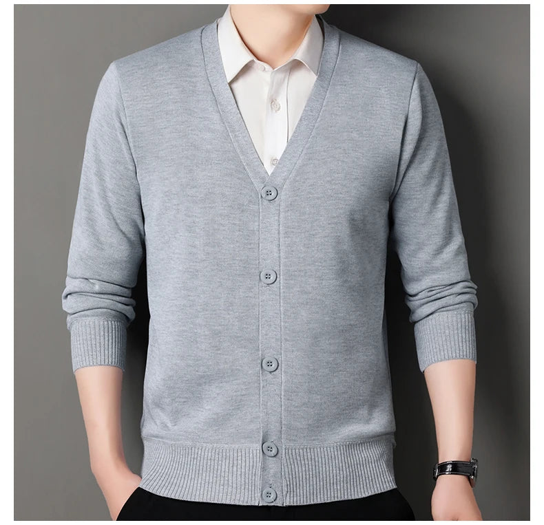 Cardigan In Pile Da Uomo Morbido E Caldo Lavorazione A Maglia Robusta Per Autunno Inverno Comfort Totale