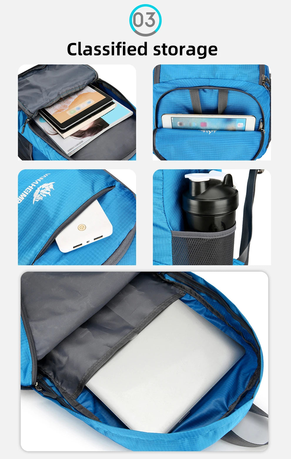 Zaino Pieghevole Da 23 Litri Ultraleggero Esterno Zaino Da Trekking Daypack Capienza Elevata Tessuto Idrorepellente