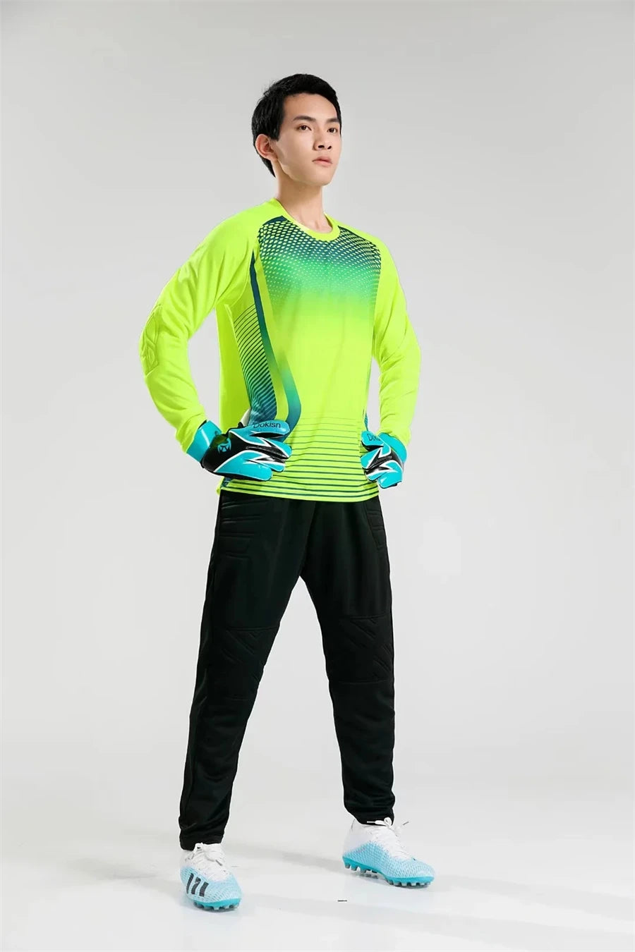 Maglie Da Portiere Da Calcio Uomo Traspirante Con Protezione Del Gomito Stampa Personalizzata Kit Sportivo