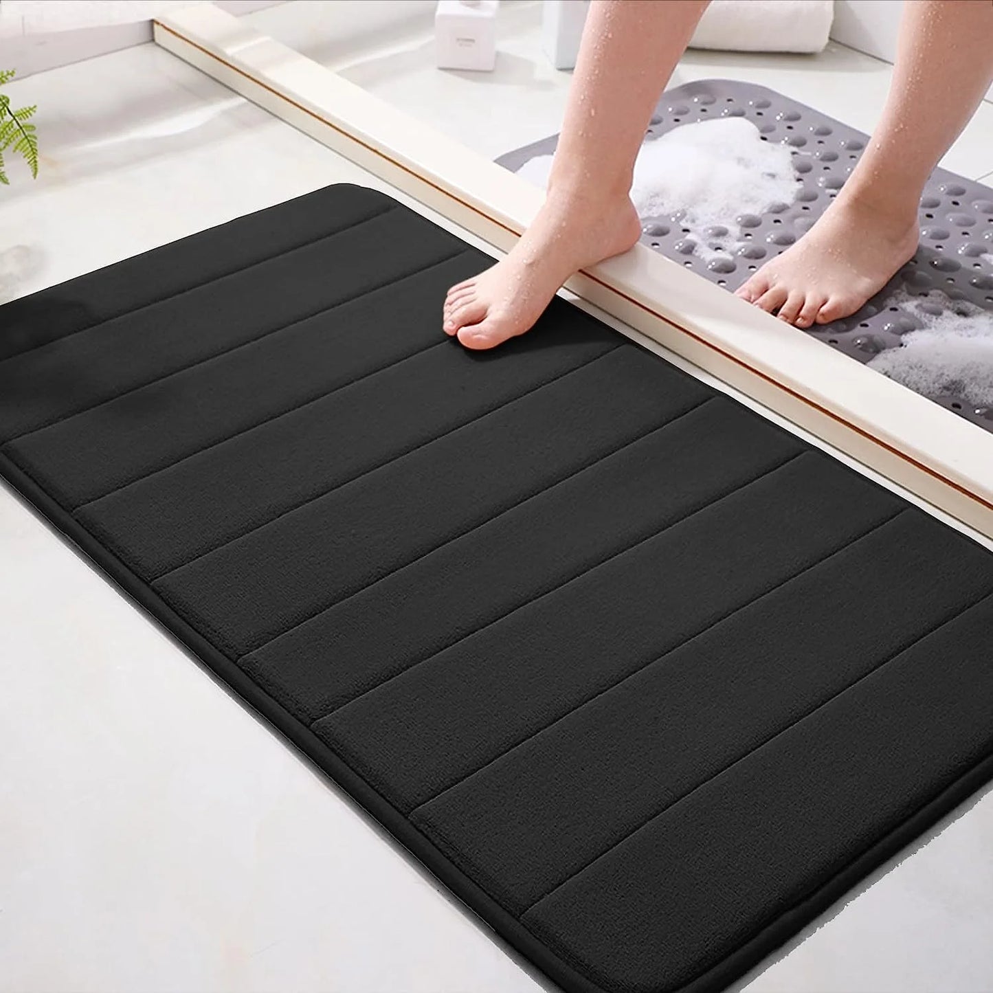 Tappetino Da Bagno Antiscivolo Super Assorbente Morbido Per Porta Camera Da Letto Cucina Bagno In Polyester