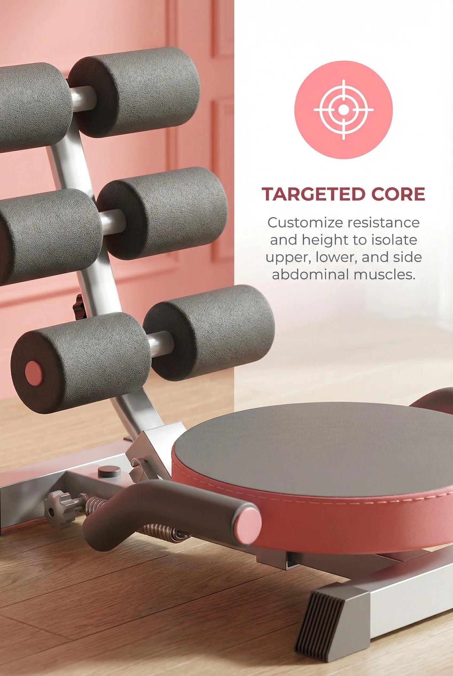 Scooter Addominale Multifunzionale Per Allenamento Core A Casa Con Compressore Integrato Per Definire Addominali