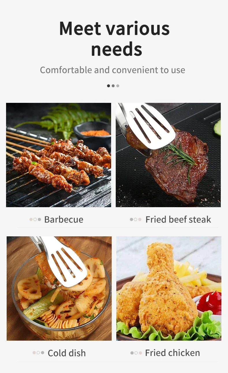 Pinze Per Alimenti In Acciaio Inossidabile 304 Barbecue Antiscivolo Per Cucina Clip Griglia Pesce Bistecca Pane
