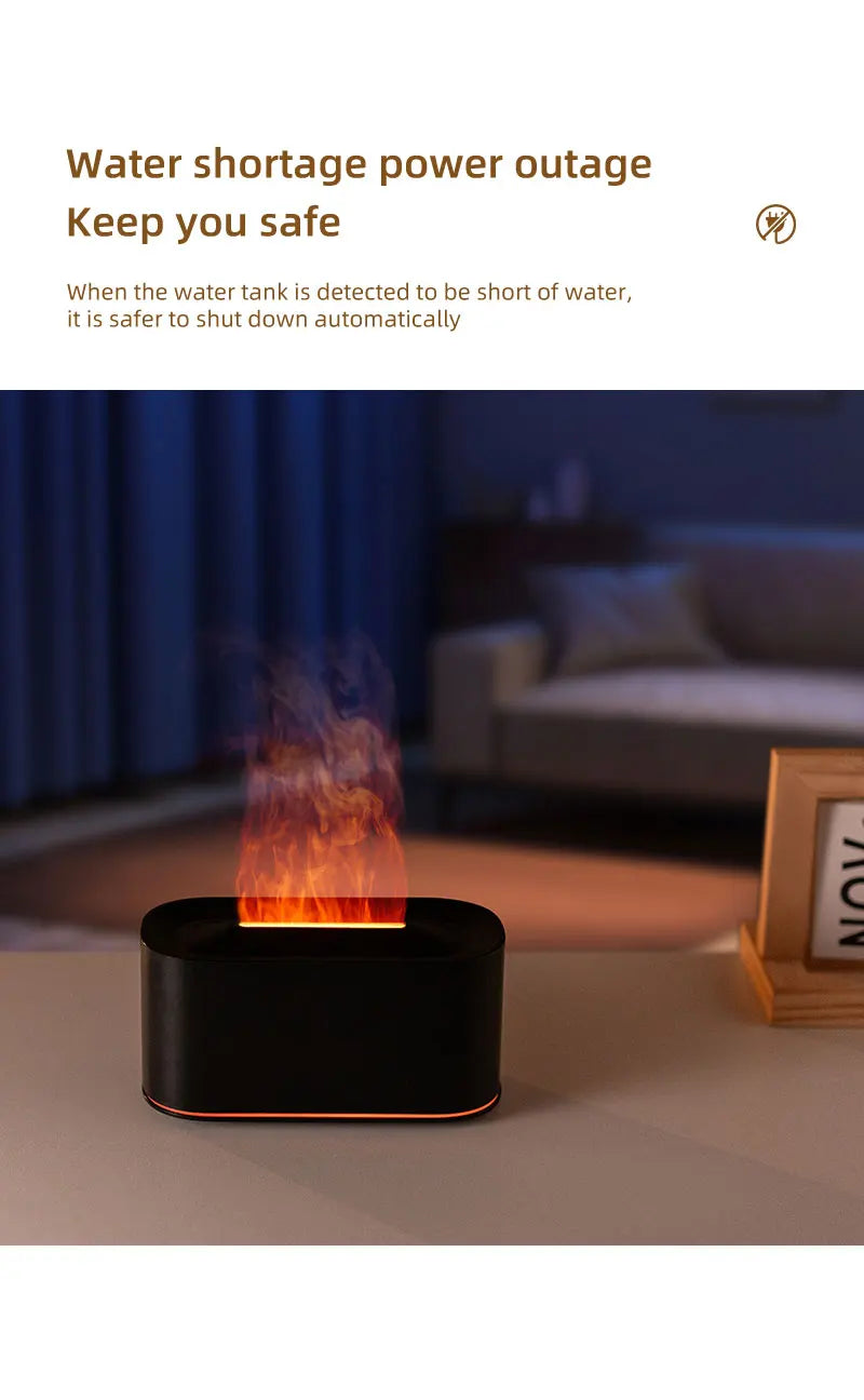 Diffusore Di Aromaterapia Con Effetto Fiamma E Nebbia Fredda Umidificatore Silenzioso Per Casa E Camera Da Letto