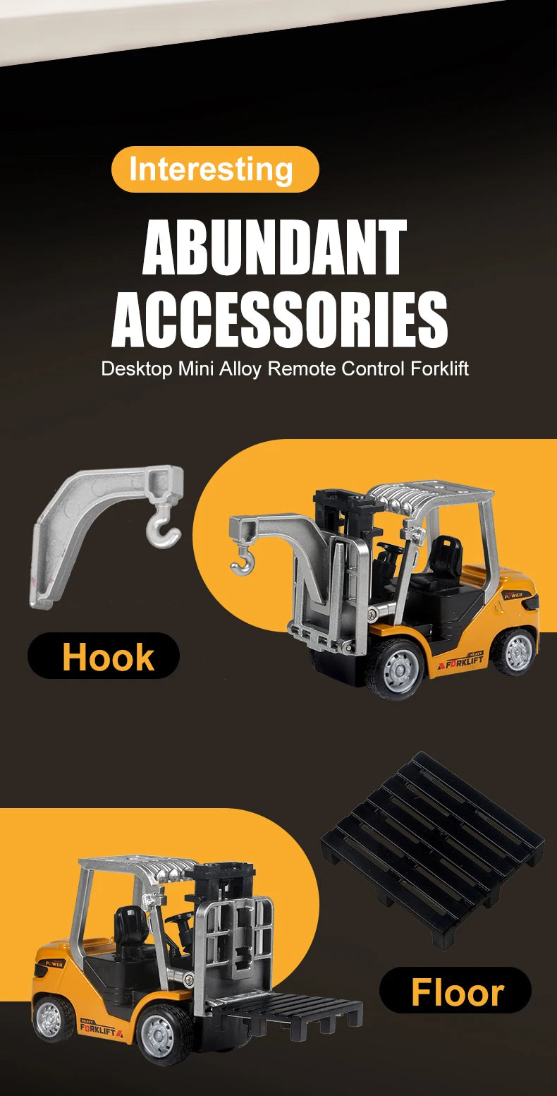Teeggi 1 64 Mini RC Forklift Telecomandata Giocattolo Per Bambini Regalo Perfetto Con Controllo Remoto Preciso