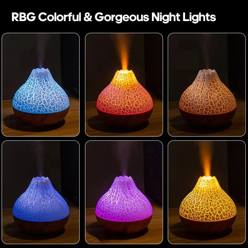 Umidificatore Aria 300ml Diffusore Per Aromaterapia Nebbia Da Tavolo USB Con 7 Luci Notturne Colorate