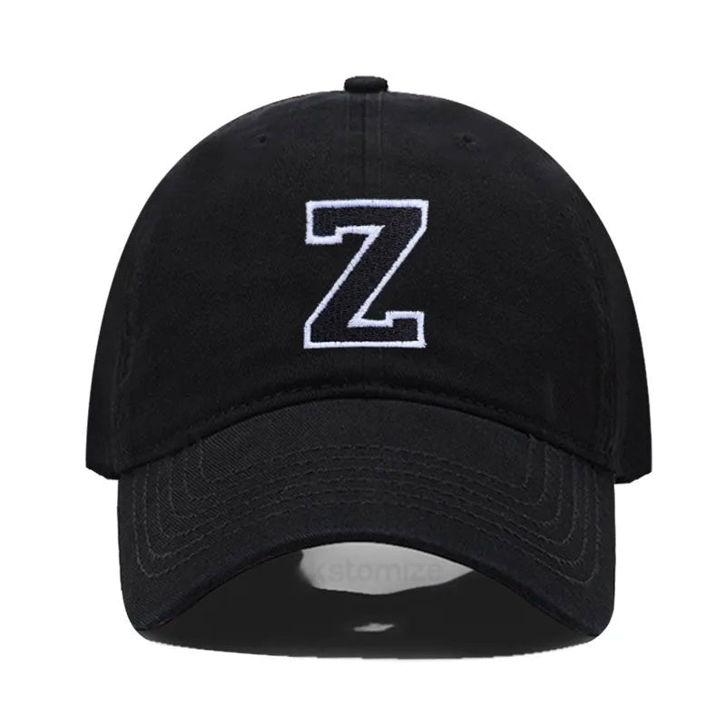 Berretto Da Baseball Unisex Ricamato Lettera AZ Cotone Morbido Alta Qualità Protezione Solare Snapback