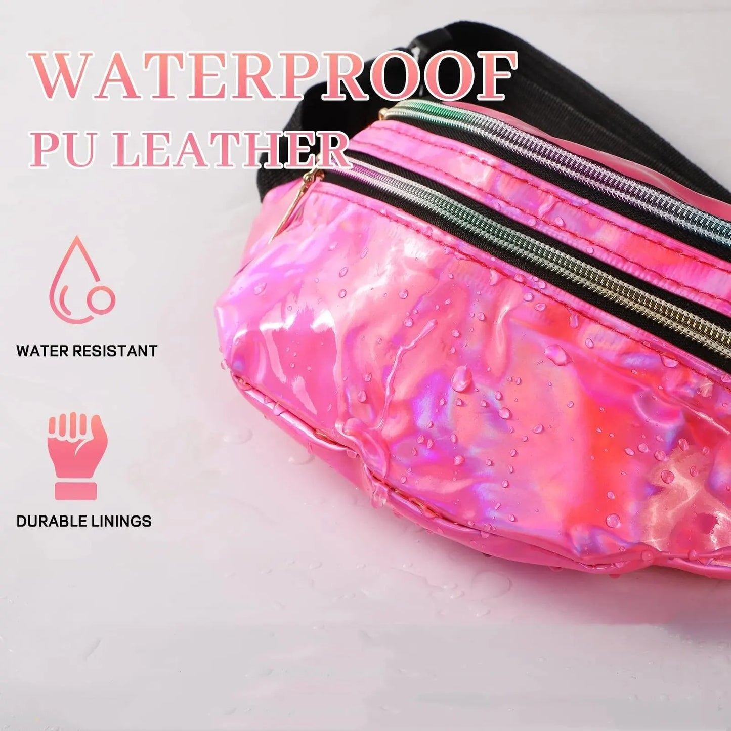 Marsupio Borsa Da Cintura Olografico Laser Designer Per Ragazze Unisex Glitter Spalla Festa Viaggio