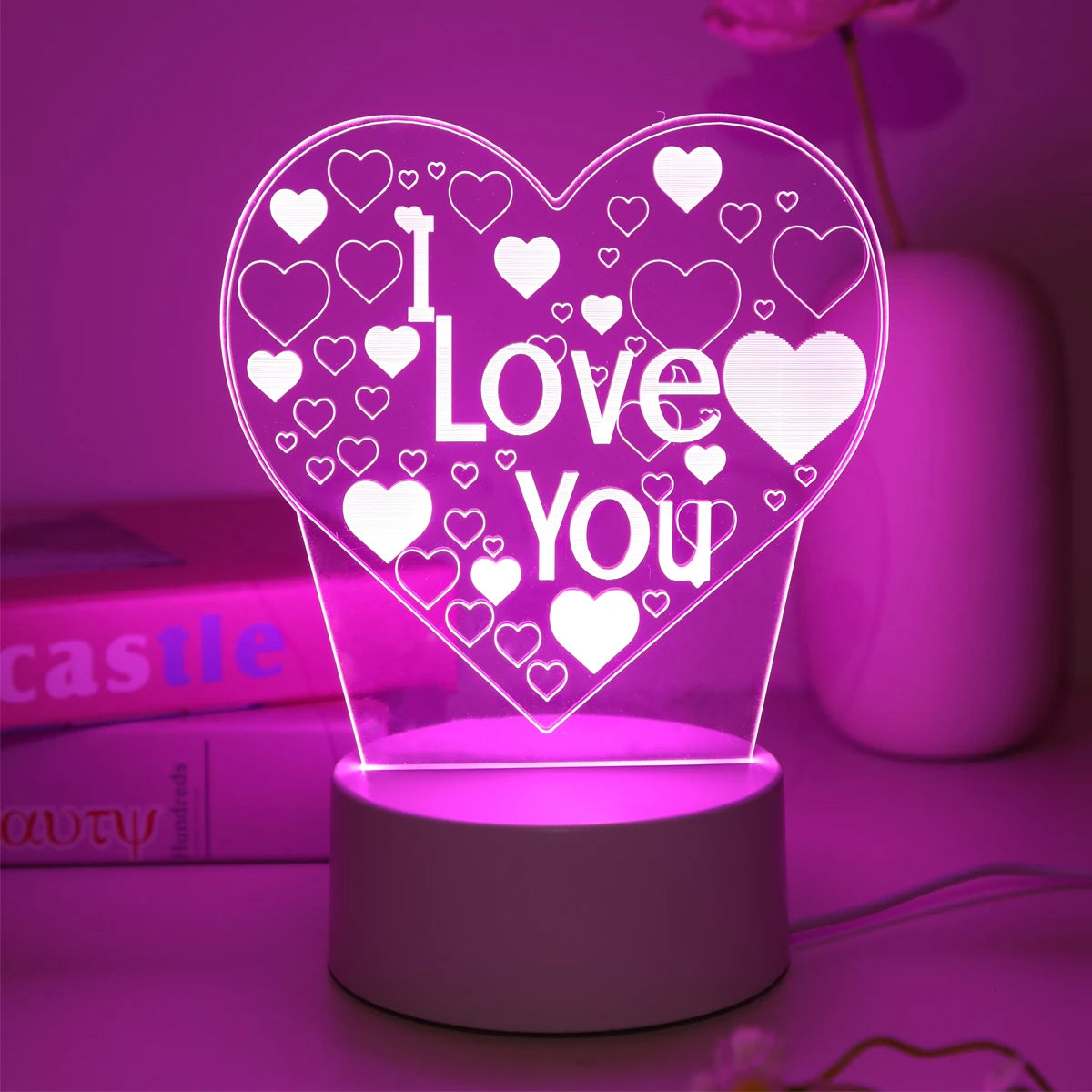 Confessione Romantica Ti Amo Luce Notturna 3D Per Amanti Regalo Per Decorazione Della Camera Da Letto