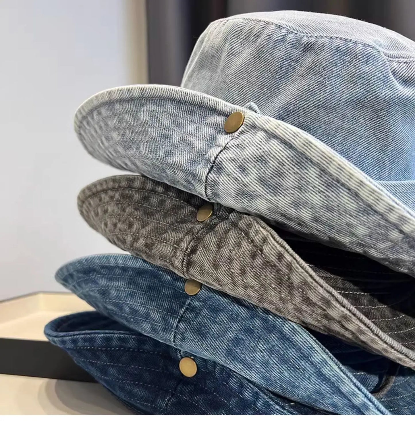 Cappello Pescatore Denim Lavato Vintage Unisex Estivo Protezione UV Per Donna E Uomo Campeggio Western Cowboy