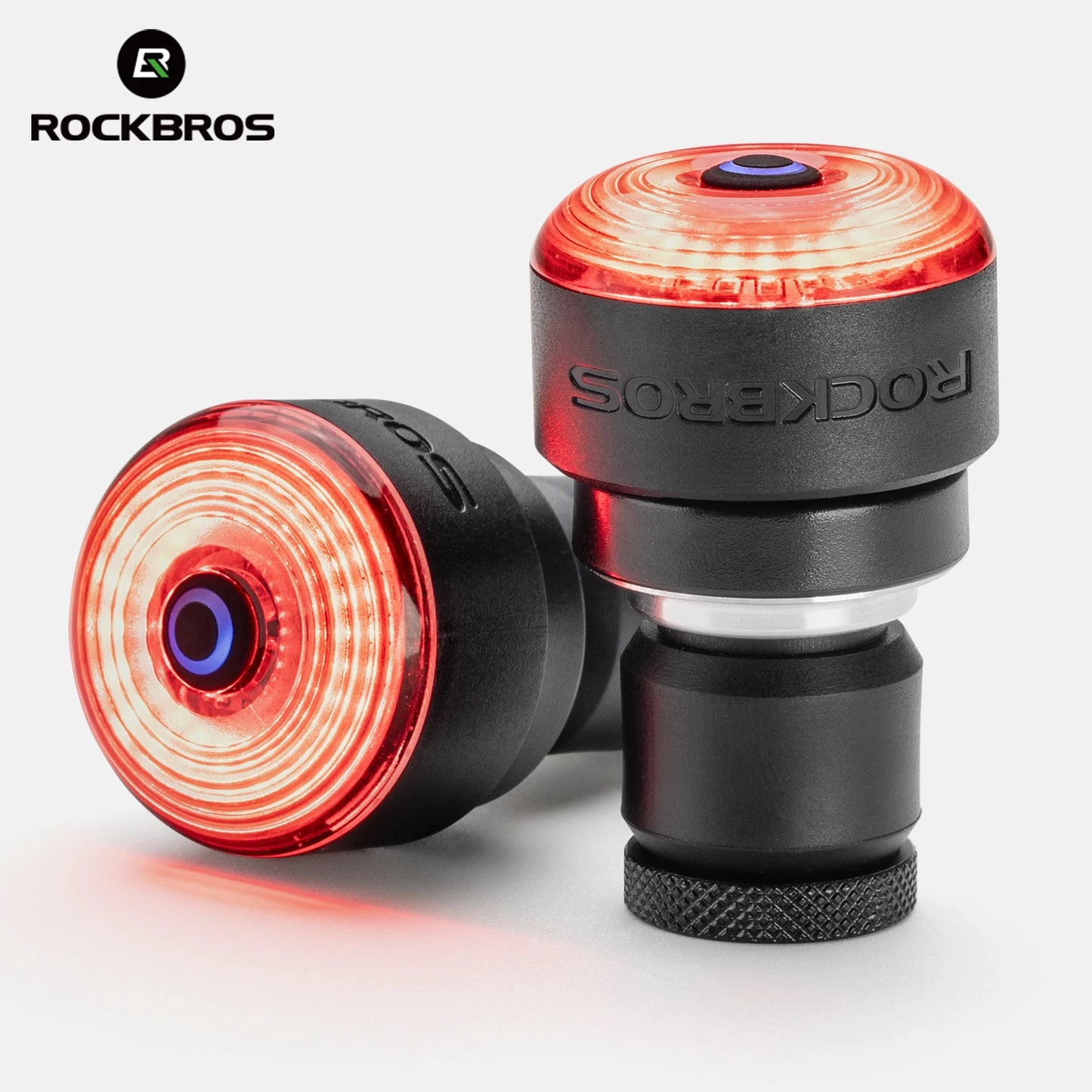 Luce Terminale Per Barra Bicicletta ROCKBROS IPX6 Luce Posteriore Con 5 Modalità E Sensore Freno Per Sicurezza Notturna