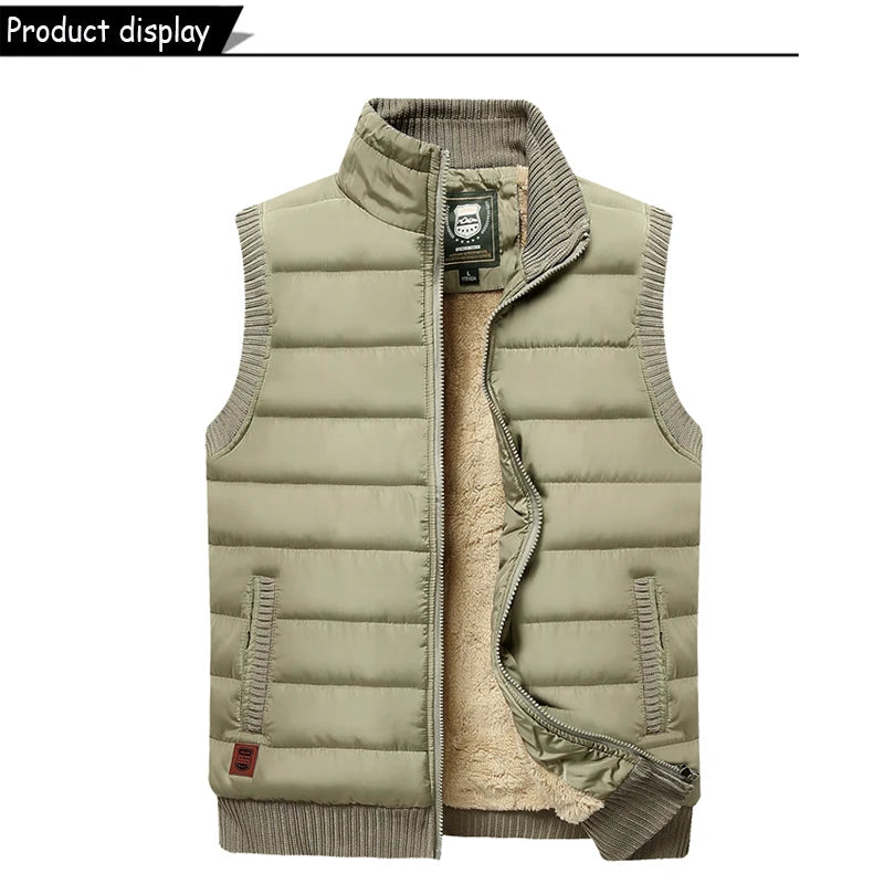 Uomo 2024 Inverno Senza Maniche Gilet Con Colletto Alla Coreana Antivento Caldo Autunno Tinta Unita Casual Outdoor