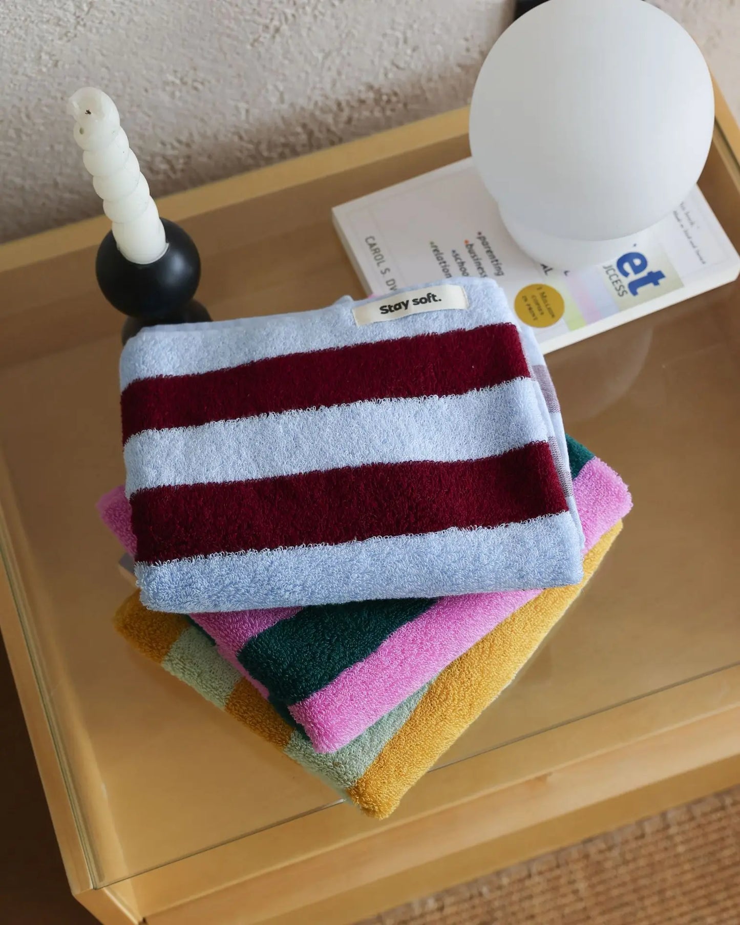 Asciugamano In Cotone A Righe Retrò 70x140 Cm Morbido E Assorbente Per Casa Palestra Cucina