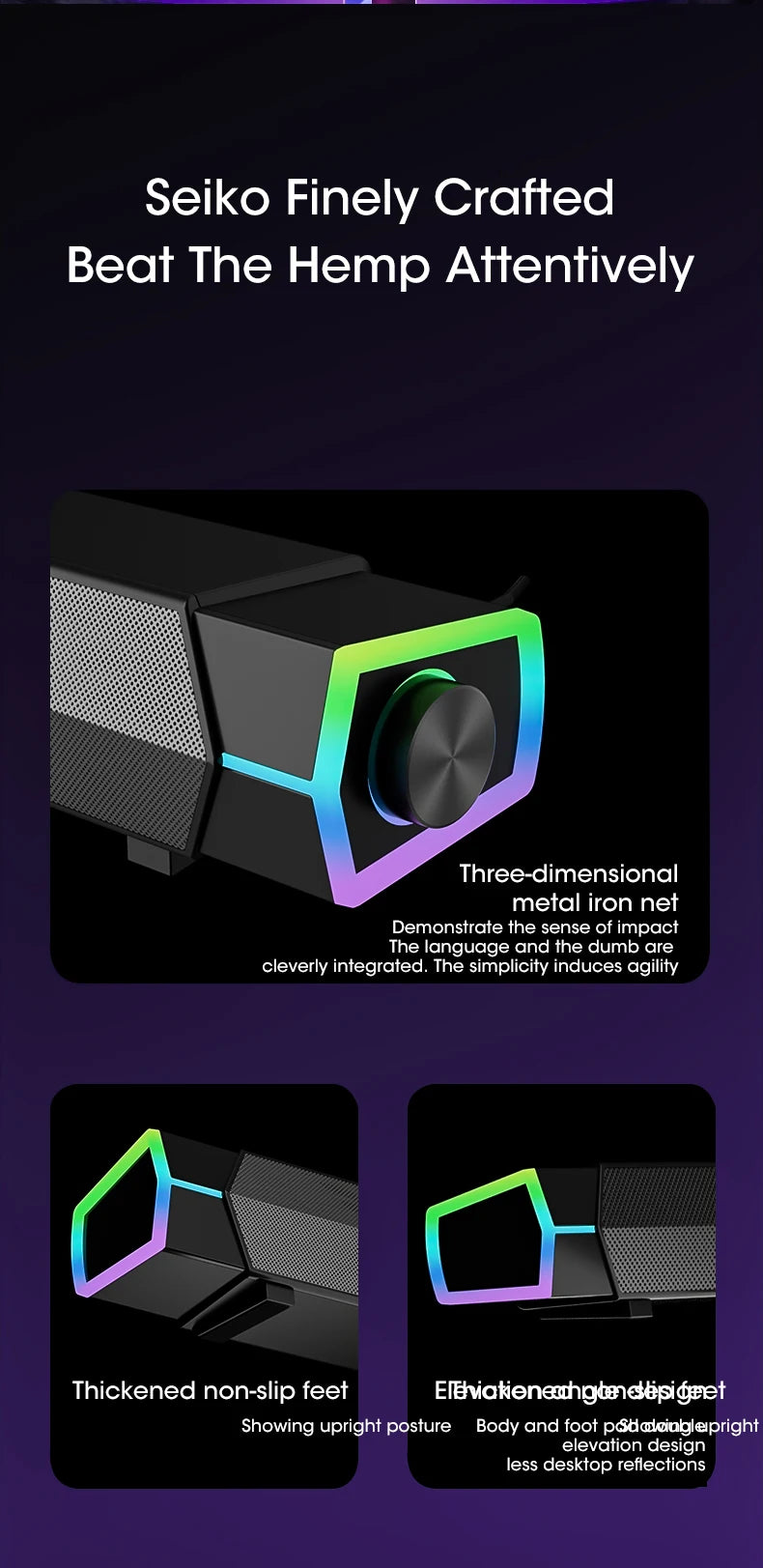 Altoparlanti Per Computer 4D Soundbar Bluetooth 5.3 Surround Con Subwoofer Per PC E Notebook
