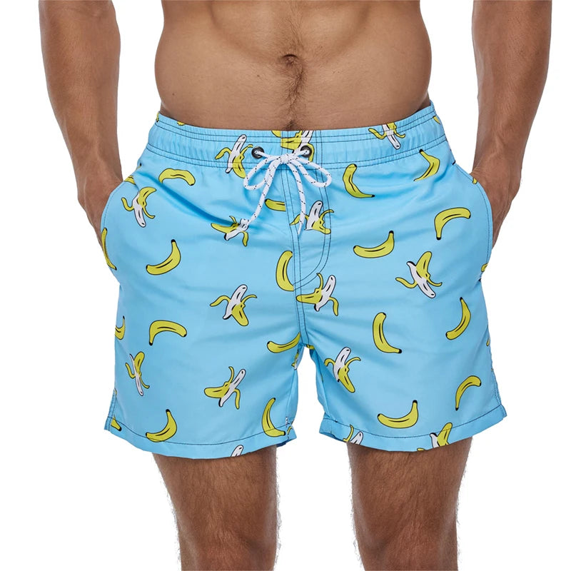 Datifer Pantaloncini Da Nuoto Uomo In Poliestere Con Fodera In Rete Stampa Vita Regolabile Tasche Per Palestra Piscina