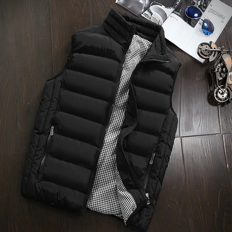 Gilet Antivento Da Uomo Imbottito In Cotone Caldo E Spesso Senza Maniche Invernale Casuale