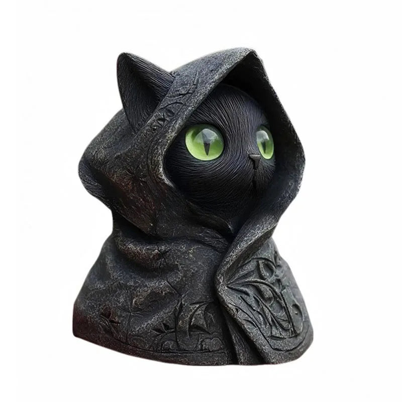 Figurina Di Gatto Fatta A Mano Nero Per Decorazioni Halloween In Resina Regalo Per Amanti Dei Gatti Da Tavolo