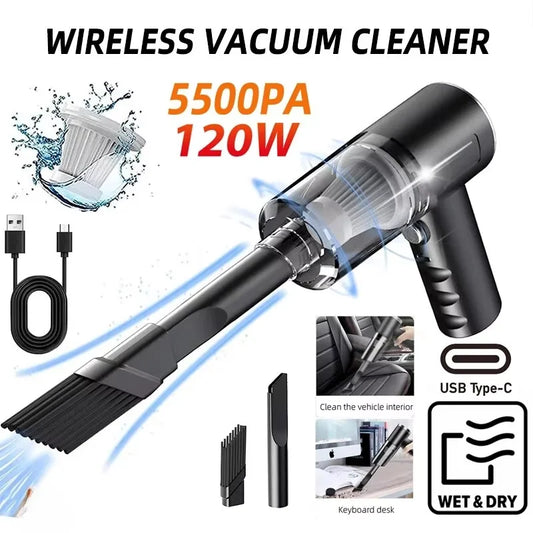 Aspirapolvere Senza Fili 120W Potente e Portatile per Casa e Auto Batteria Inclusa Leggero e Maneggevole