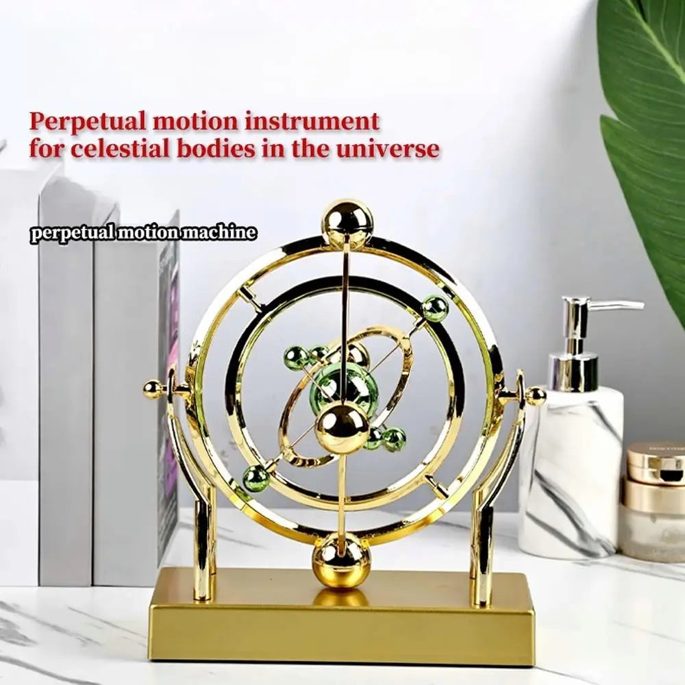 Pendolo Perpetuo Orbita Celeste Decorazione da Scrivania Cinetica Modello Astronomico per Home Office Scultura Rotante
