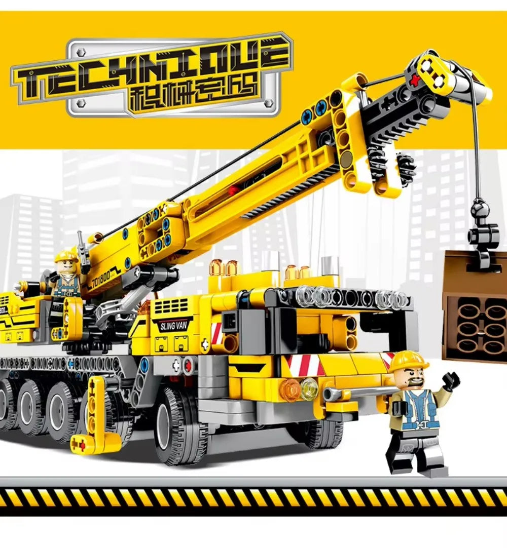 Set Costruzioni Multi Veicoli Caricabatteria Gru Camion Fai Da Te Blocchi Ingegneria Giocattolo Per Bambini