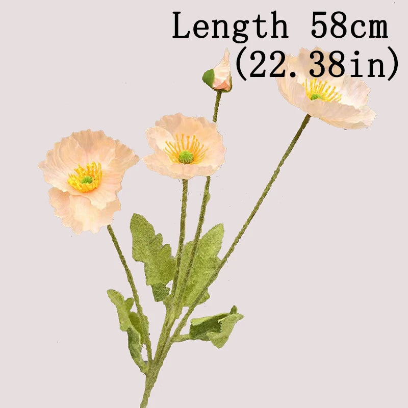 Bouquet Di Fiori Artificiali A 4 Teste Di Papavero In Seta Per Nozze E Feste Decorazione Domestica Elegante