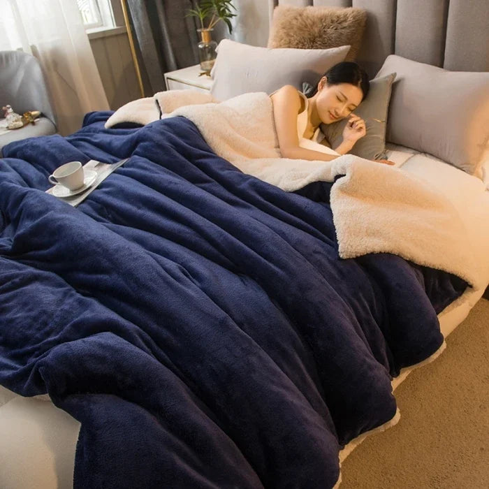 Coperta Riscaldata In Lana Portatile Doppia Faccia Antipilling Queen Letto Invernale Per Campeggio