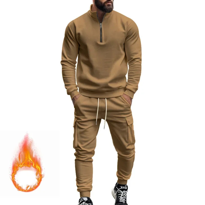Pantaloni Sportivi Con Cerniera Calda In Velluto Da Uomo Casual Autunno Inverno 2024
