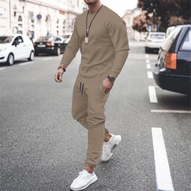Set Da Uomo Due Pezzi Felpa E Pantaloni Jogger Per Corsa Allenamento Autunno Inverno 2025