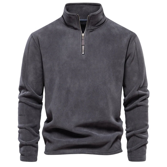 AIOPESON Giacca In Pile Caldo Per Uomo Con Zip Collo Rovesciato Soft Shell Antivento Traspirante