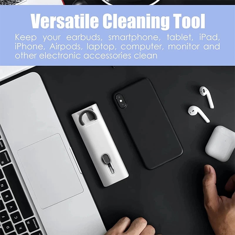 Kit 7 In 1 Spazzola Per Pulizia Tastiera Computer Auricolari Detergente Estrattore Copritasti