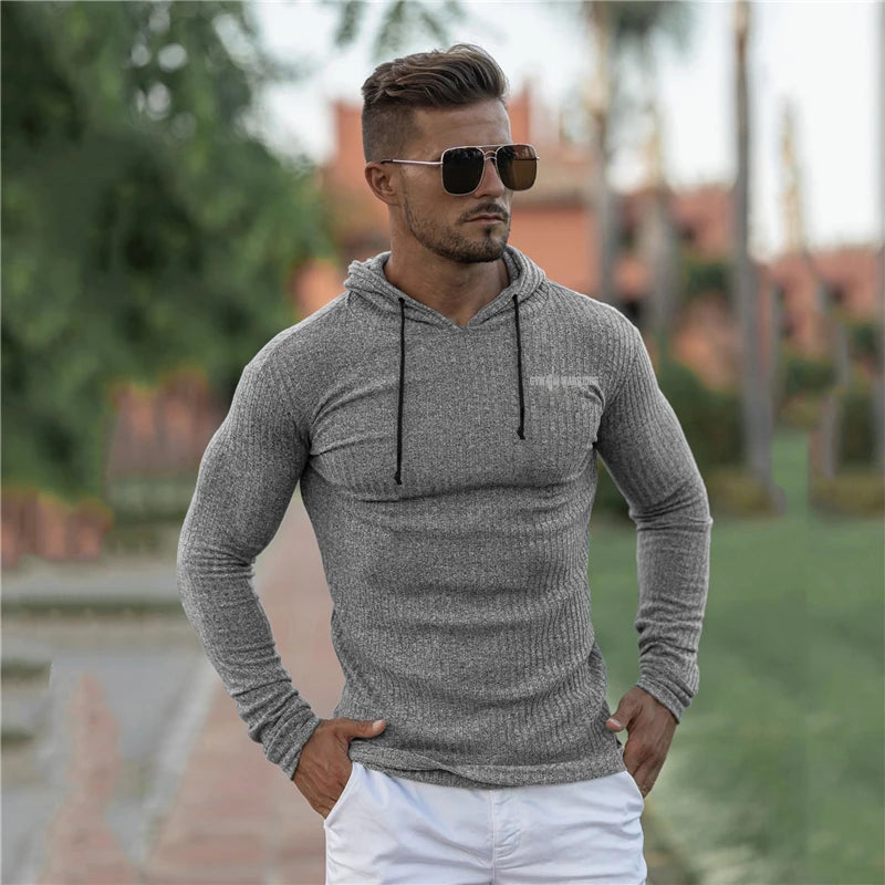 Maglia Uomo Con Cappuccio Sportiva Traspirante E Asciugatura Rapida Per Bodybuilding E Fitness Maniche Lunghe Autunno