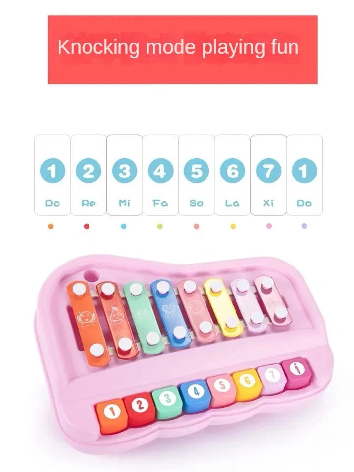 Xilofono A 8 Note E Pianoforte Montessori Per Bambini 2 In 1 Educativo Da Viaggio