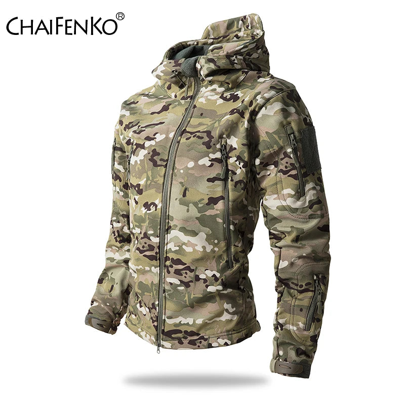 Lurker Giacca Soft Shell Tattica Pelle di Squalo Uomo Impermeabile con Cappuccio Mimetica Esterno da Caccia Autunno