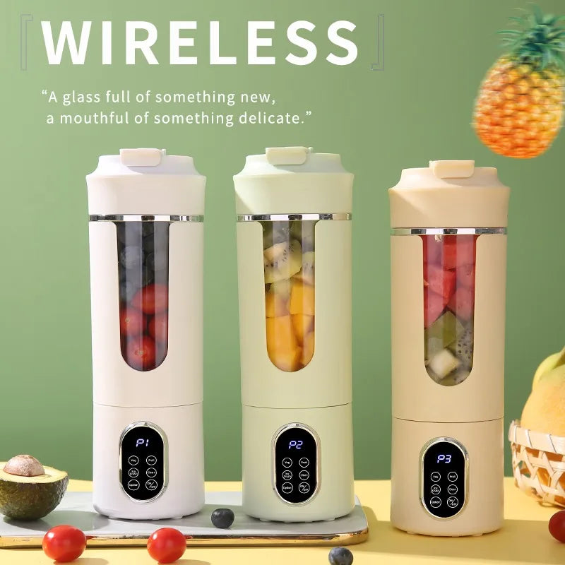 Spremiagrumi Portatile Da 530 Ml USB Ricaricabile Senza Fili Con 12 Lame E 4 Marce Mini Frullatore Per Succo Fresco