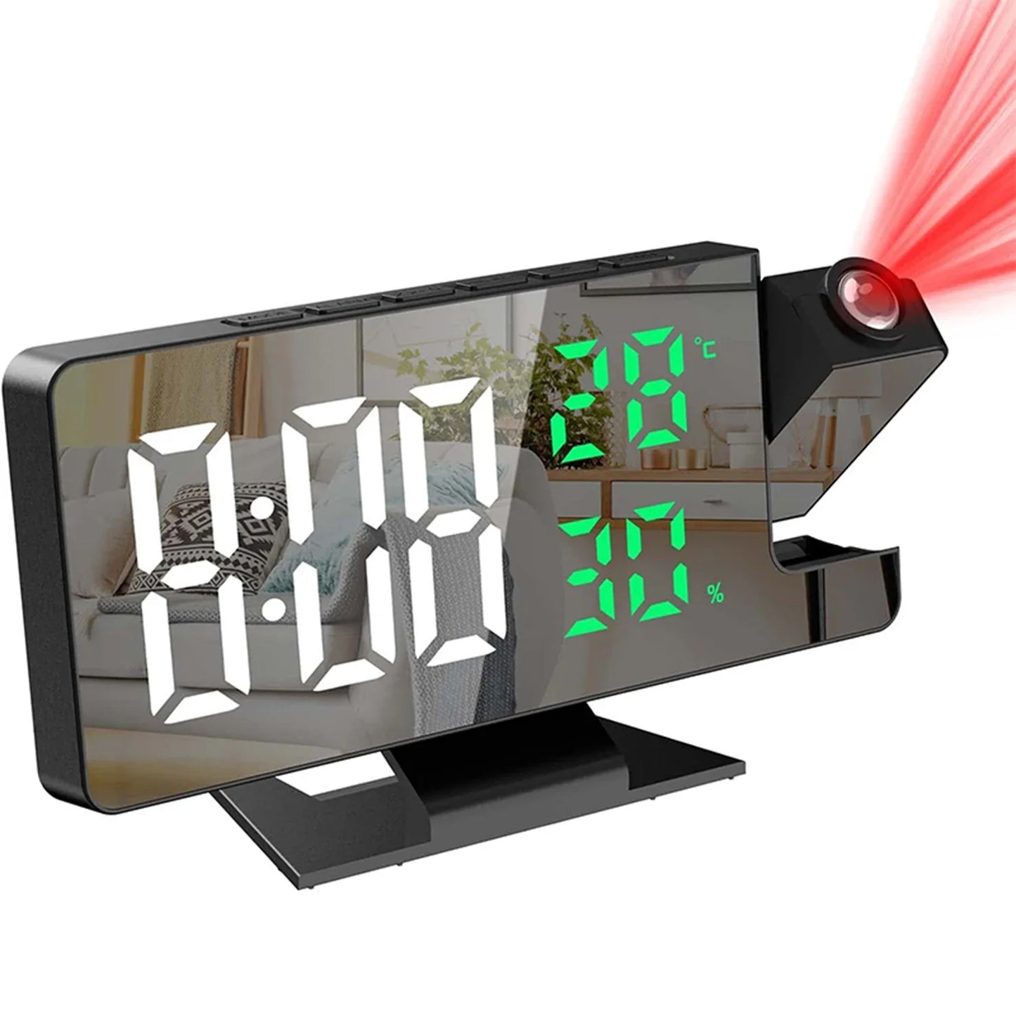 Sveglia Digitale LED Orologio Proiezione da Soffitto con Display della Temperatura Snooze Retroilluminato per la Casa