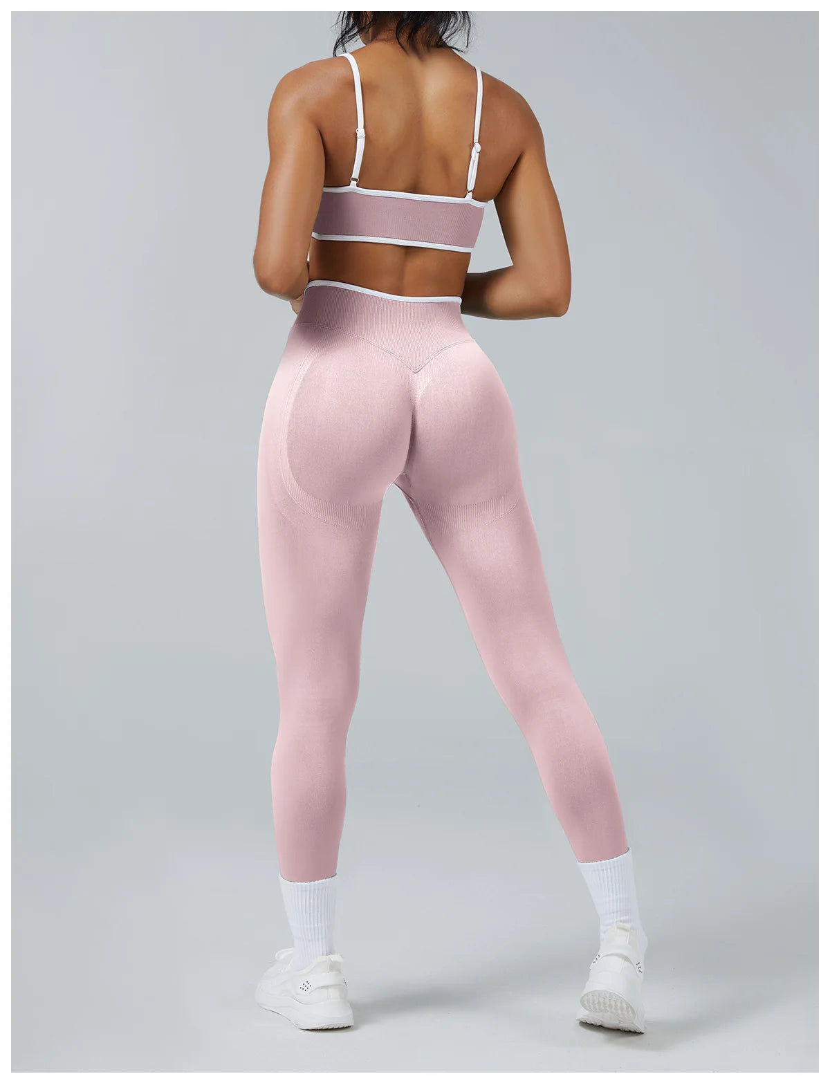 Set Fitness Da Donna 2 Pezzi Leggings Vita Alta Senza Cuciture E Reggiseno Sportivo Per Yoga Palestra Cardio Estivo