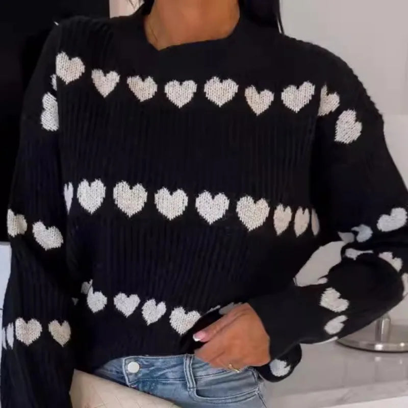 Pullover Lavorati A Maglia Casual Allentati Donna Autunno Inverno Collo A O Manica Intera Moda Street